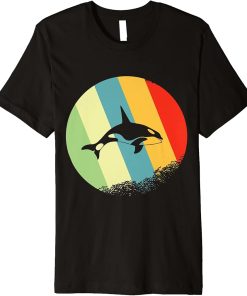 orca Animal Round with Retro Colors Premium T-Shirt