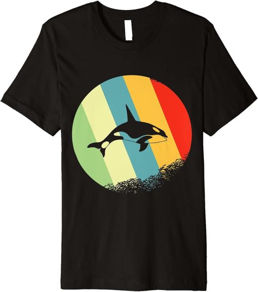 orca Animal Round with Retro Colors Premium T-Shirt