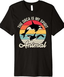 The Orca Is My Spirit Animal Retro Vintage Orca Whale Premium T-Shirt