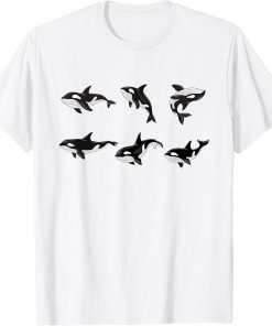 Men Women Happy Orcas Killer Whale Cute Orca Lover T-Shirt