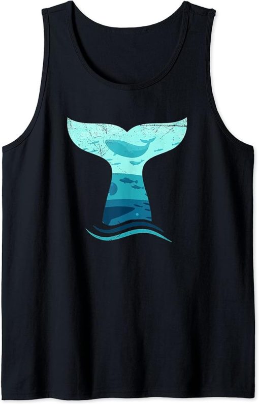 Whale Tail in Waves Orca Killer Whale Ocean Design Tank Top