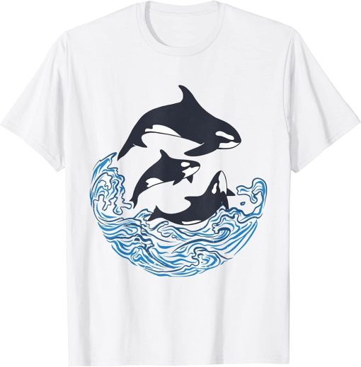 Funny Orca Killer Whales Bouquet, Orca family, Cool Pisces T-Shirt