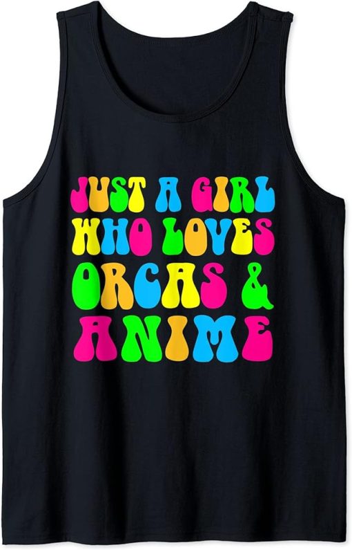 Girl Orcas Fan Anime Tee Ocean Whale Otaku Japanese Manga Tank Top